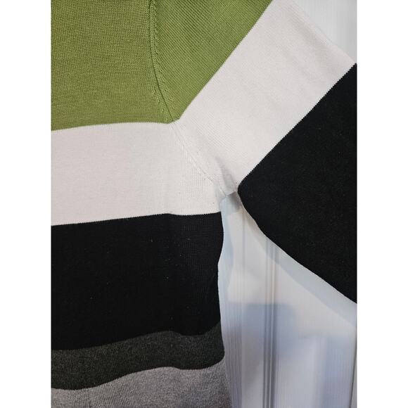 JH color block sweater dress Womens large green gray black preppy viscose sale - Picture 2 of 6